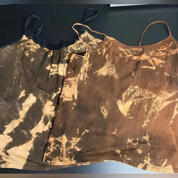Lot Of 2 Plus Size 22W/24W Cami Tank Tops Acid Wash Cyberpunk Grunge Skater Boho - Picture 1 of 12